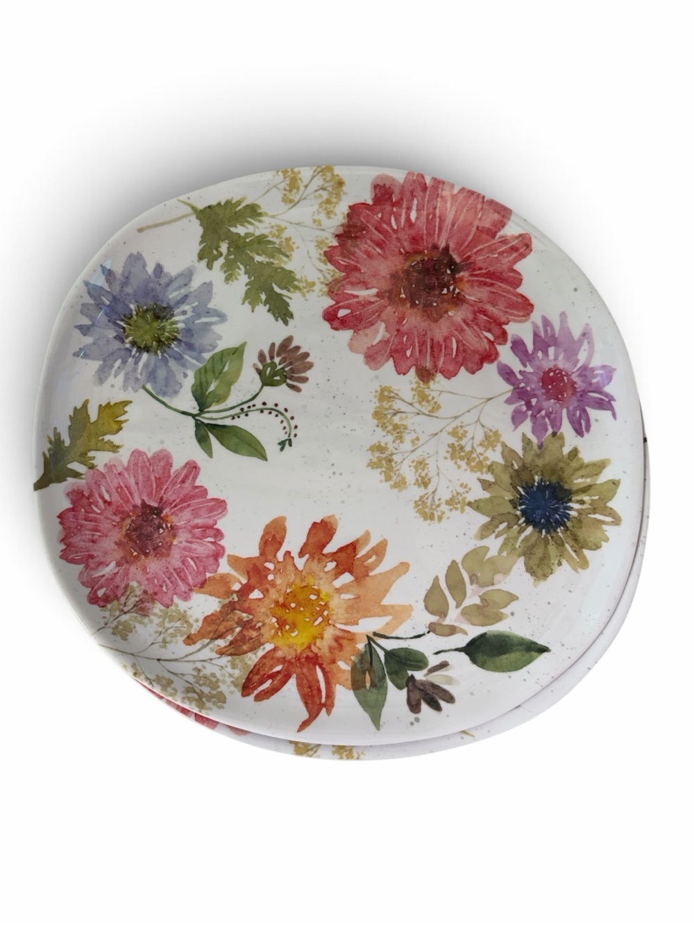 8- Floral Threshold “Melanie” Heavy Plastic Watercolor Dinner Plate - Multicolor